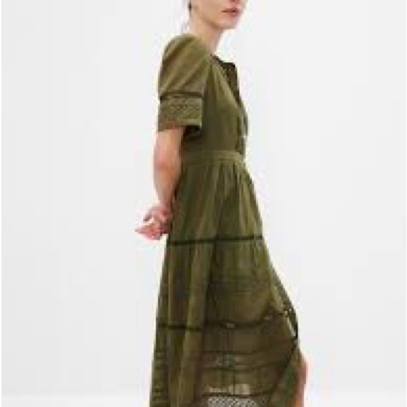 GAP Lace Button-Front Midi Dress - Picture 2 of 4